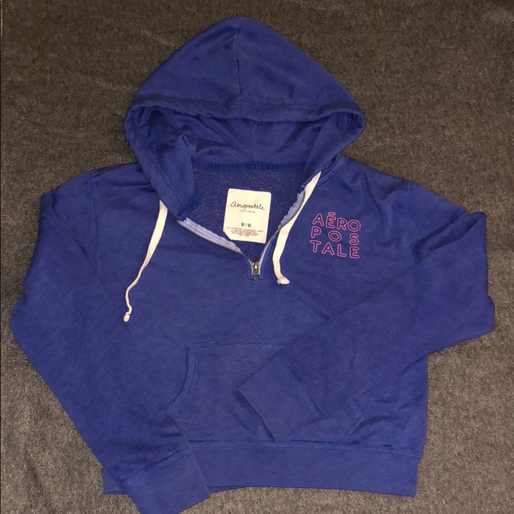 Blue Aeropostale 1/4 Zip Hoodie Medium